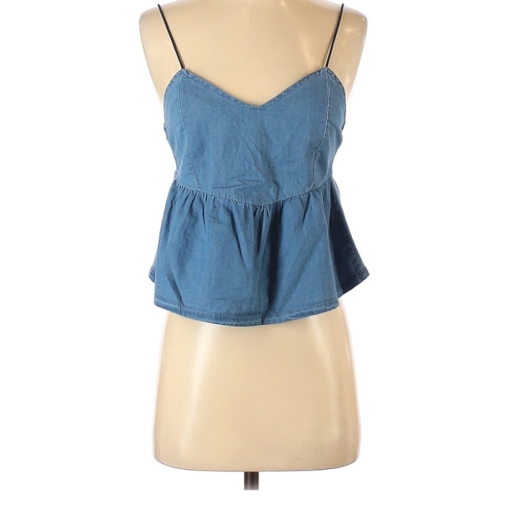 ZARA chambray peplum top